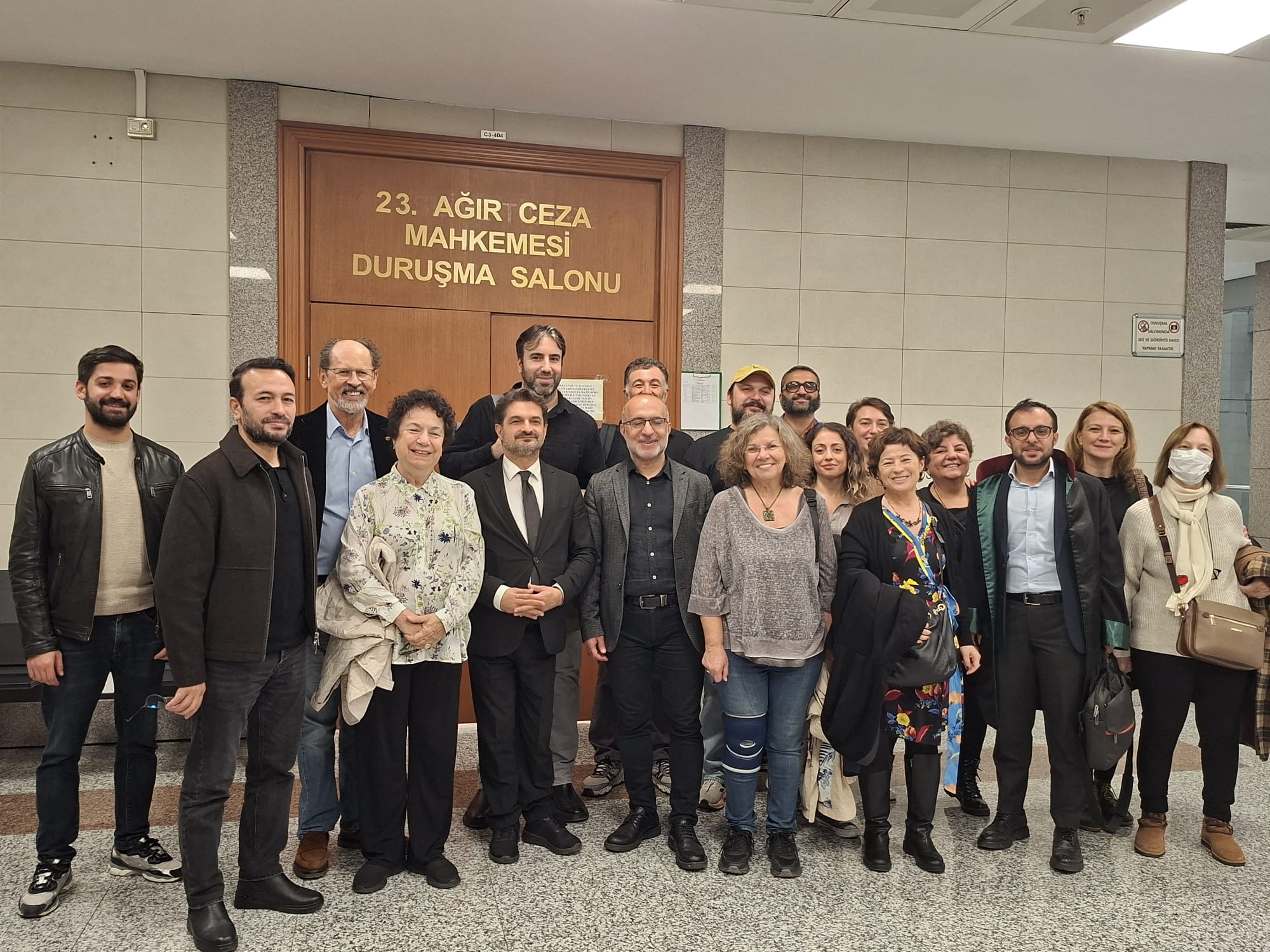 Photo credit PEN Norway_after the hearing with Ekinci's supporters