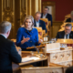 Justisminister Emilie Enger Mehl svarer på spørsmål fra Per-Willy Amundsen (FrP) under muntlig spørretime. Foto: Peter Mydske/Stortinget