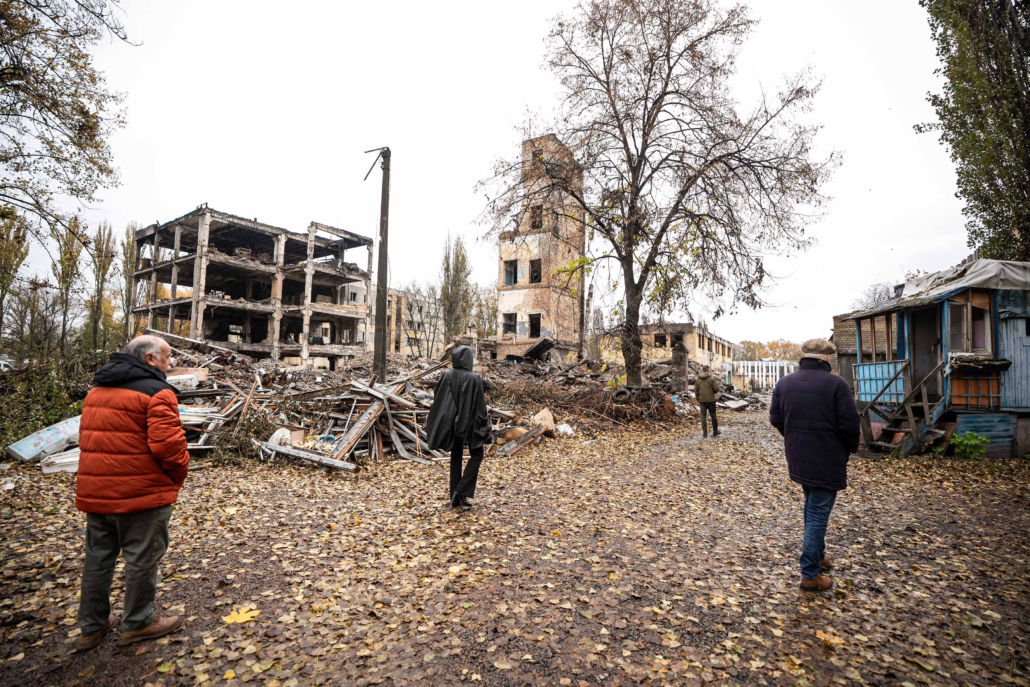 Ødeleggelser i Kyiv, 2025. Foto: PEN Ukraina / Anastasiia Mantach & Artem Galkin